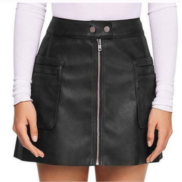 Free People Faux Leather Mini Skirt - Picture 1 of 11